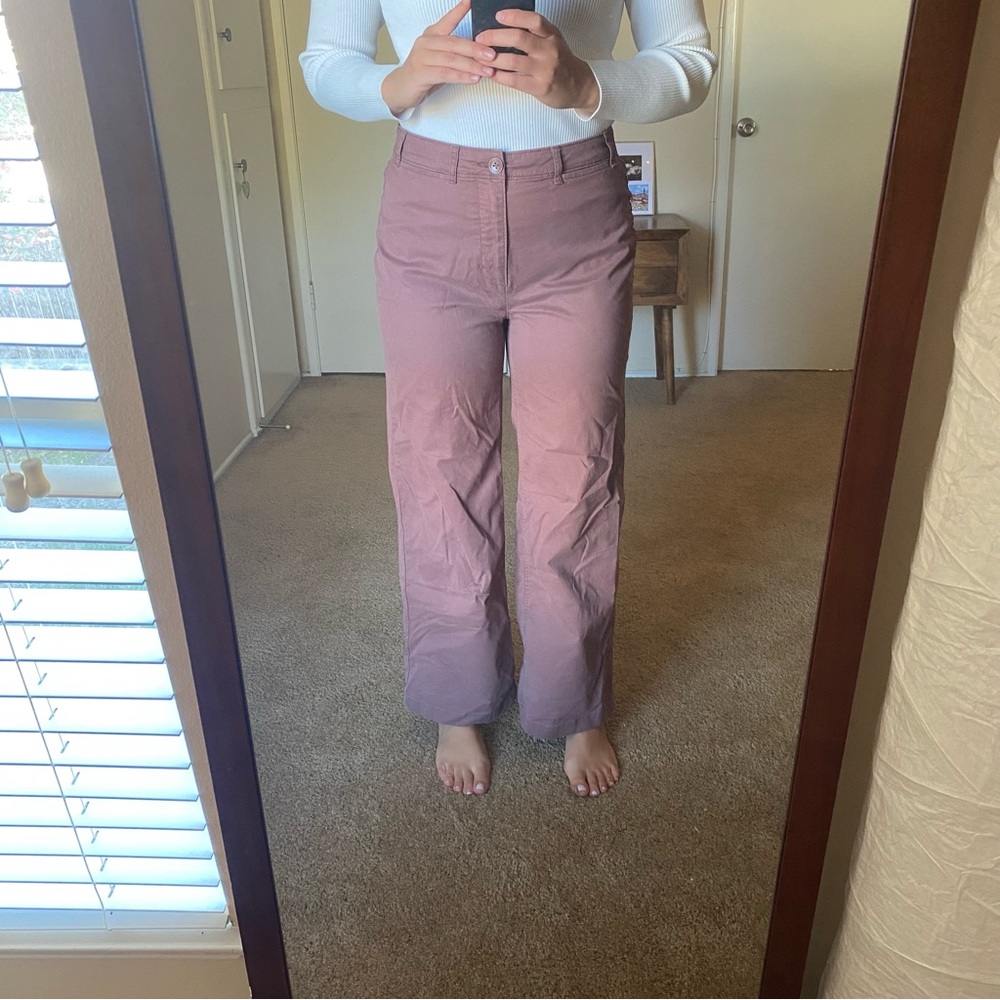 Old Navy Mauve Wide Leg Extra High Rise Chino Pants Size Women's 6
